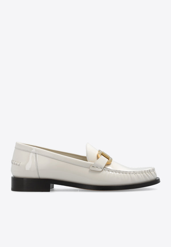 Salvatore Ferragamo Maryan Gancini Leather Loafers Cream 01H443 MARYAN 769303-MASCARPONE