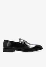 Salvatore Ferragamo Finley Gancini Leather Loafers Black 021666 FINLEY 763346-NERO