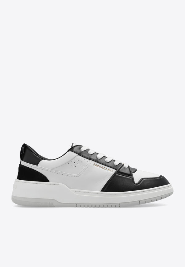 Salvatore Ferragamo Dennis Leather Sneakers White 022376 DENNIS 770882-NERO