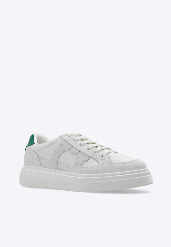 Salvatore Ferragamo Cassina Leather and Suede Sneakers White 023588 CASSINA GANC 769881-BIANCO OTTICO