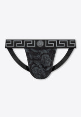 Versace Signature Barocco Jockstrap Black 1001382 1A00515-5B050