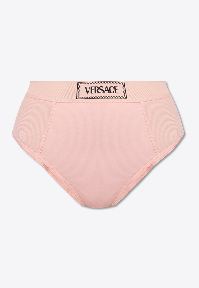 Versace Logo Waistband Briefs Pink 1013505 1A09551-1PR20