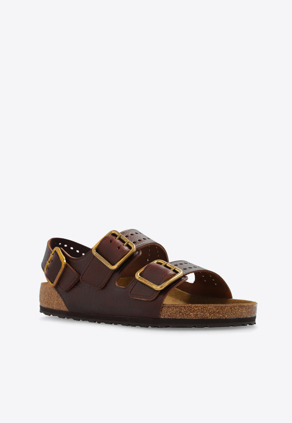 Birkenstock Milano Bold Buckle Sandals Brown 1023595 0-VINTAGE WOOD ROAST