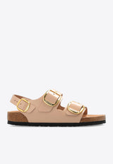 Birkenstock Milano Big Buckle Leather Sandals Beige 1026484 0-HIGH SHINE NEW BEIGE