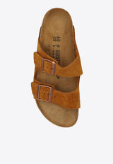 Birkenstock Arizona Double-Buckle Suede Slides Brown 1027162 0-MINK