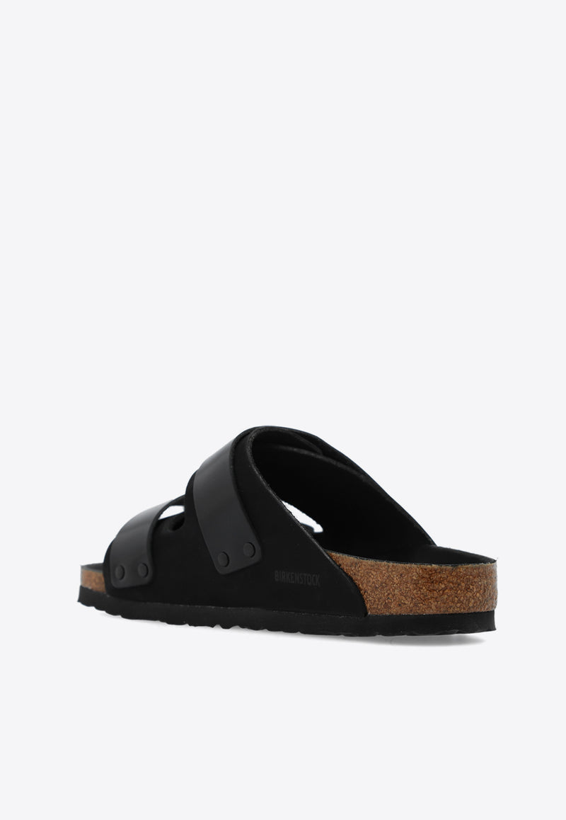 Birkenstock Uji Leather Slides Black 1026570 0-BLACK