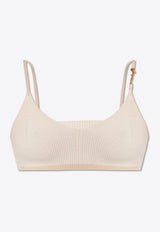 Jacquemus Pralu Logo Embellished Bralette Top Cream 231KN502 2060-130