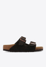 Birkenstock Arizona Double-Buckle Birko Slides Brown 1027083 0-MOCCA