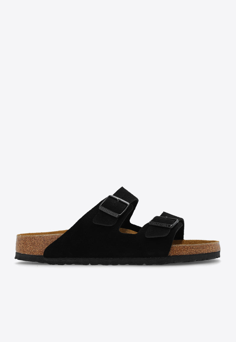 Birkenstock Arizona Double-Buckle Suede Slides Black 1027152 0-BLACK