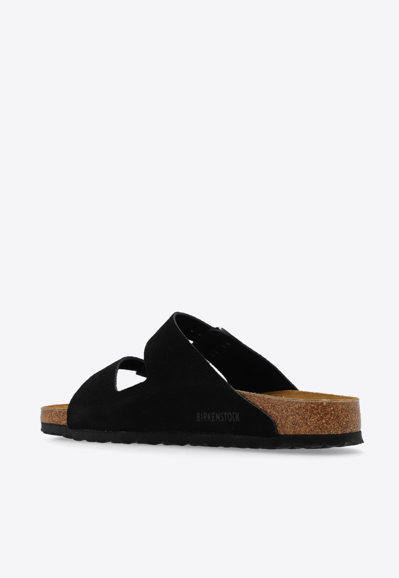 Birkenstock Arizona Double-Buckle Suede Slides Black 1027152 0-BLACK