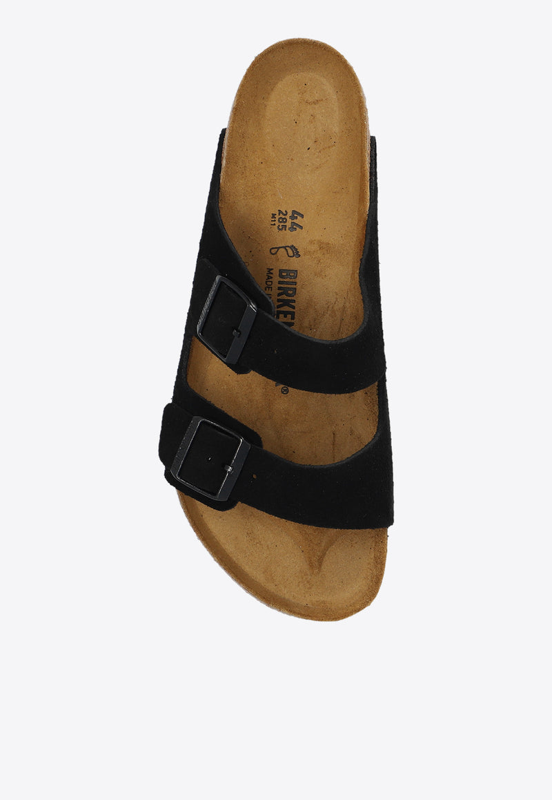 Birkenstock Arizona Double-Buckle Suede Slides Black 1027152 0-BLACK