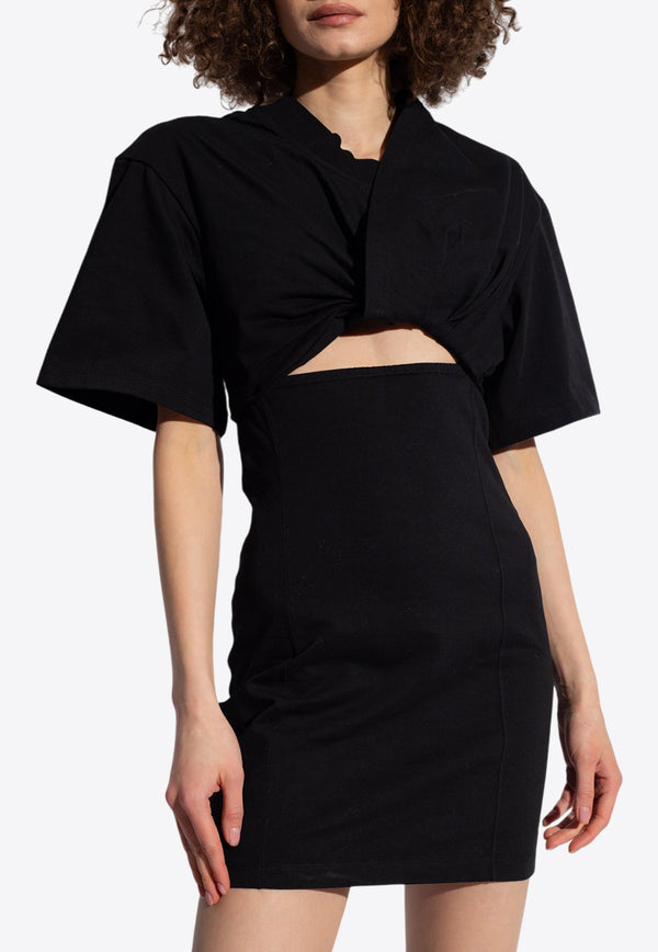 Jacquemus Bahia Twisted Cut-Out Mini Dress Black 241DR088 2003-990