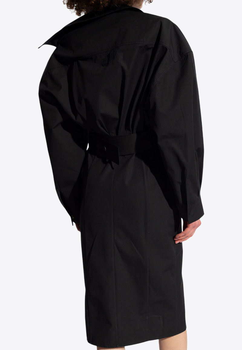 Jacquemus Asymmetric Shirt Dress Black 241DR124 1519-990