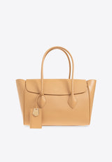 Salvatore Ferragamo Large East-West Calf Leather Tote Bag Beige 218343 CLASSIC M 770538-LIGHT CAMEL