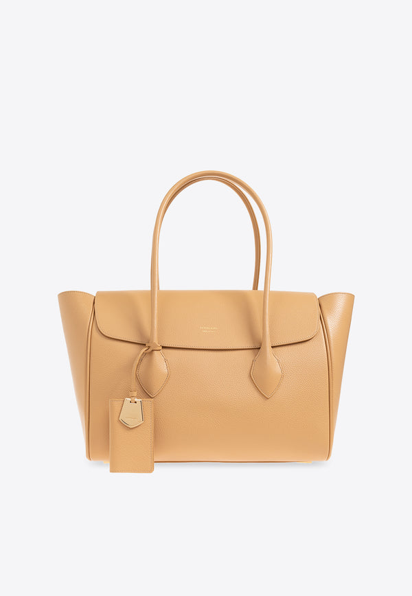 Salvatore Ferragamo Large East-West Calf Leather Tote Bag Beige 218343 CLASSIC M 770538-LIGHT CAMEL