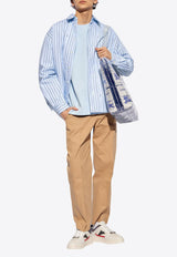 Jacquemus Boulanger Striped Long-Sleeved Shirt Blue 236SH105 1140-3FE