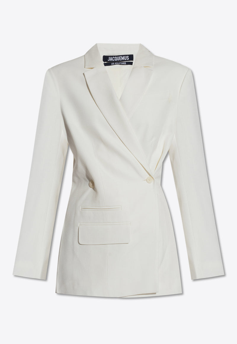 Jacquemus Tibau Double-Breasted Blazer White 231JA022 1359-100