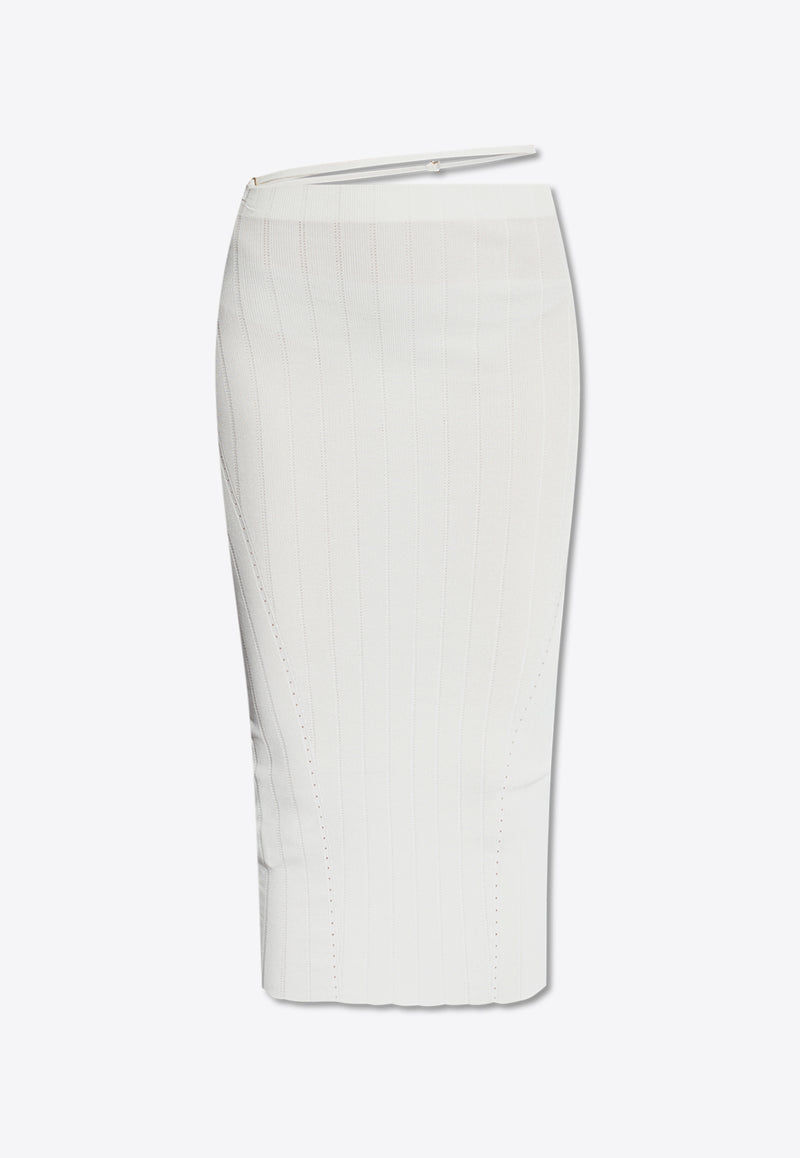 Jacquemus Pralu Ribbed Midi Skirt White 241KN362 2358-110