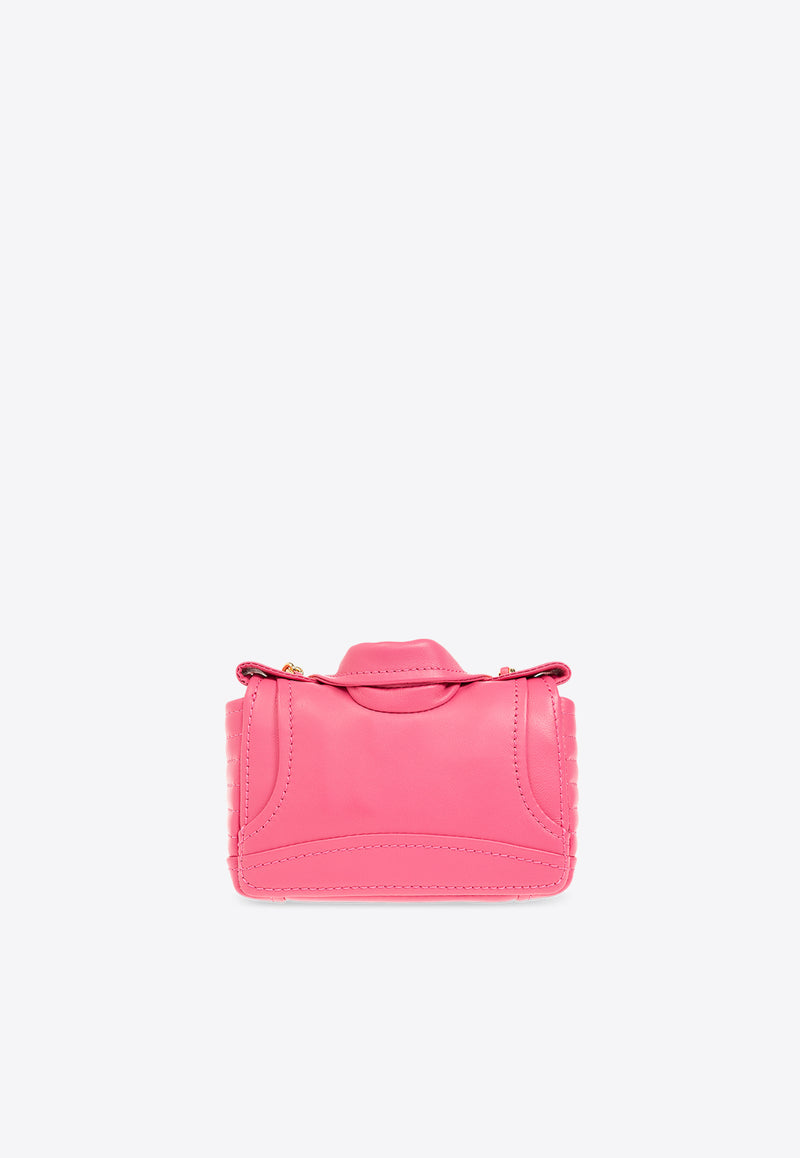 Moschino Mini Leather Biker Shoulder Bag Pink 2417 A7450 8002-0199