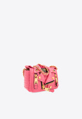 Moschino Mini Leather Biker Shoulder Bag Pink 2417 A7450 8002-0199