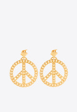 Moschino The Peace Sign Drop Earrings  Gold 24171 A9161 8402-0606