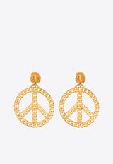 Moschino The Peace Sign Drop Earrings  Gold 24171 A9161 8402-0606