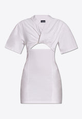 Jacquemus Bahia Twisted Cut-Out Mini Dress White 241DR088 2003-100