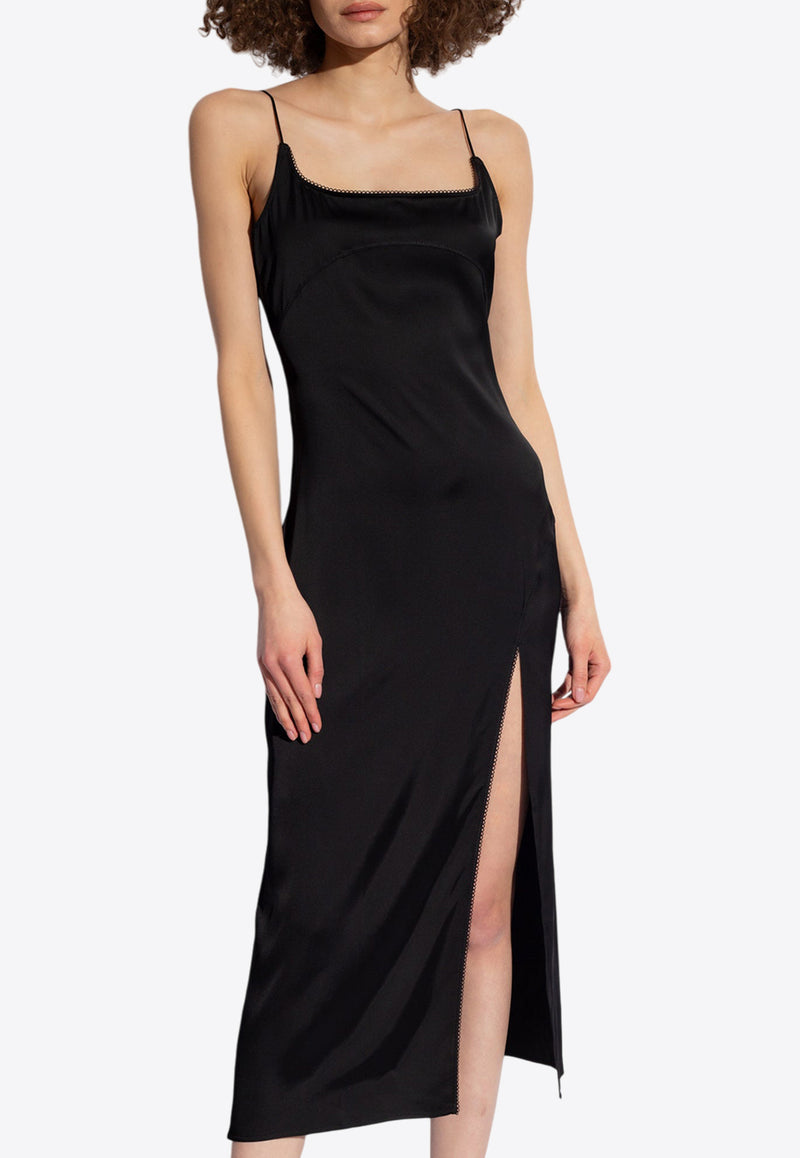 Jacquemus Notte Slip Satin Midi Dress Black 241DR100 1000-990