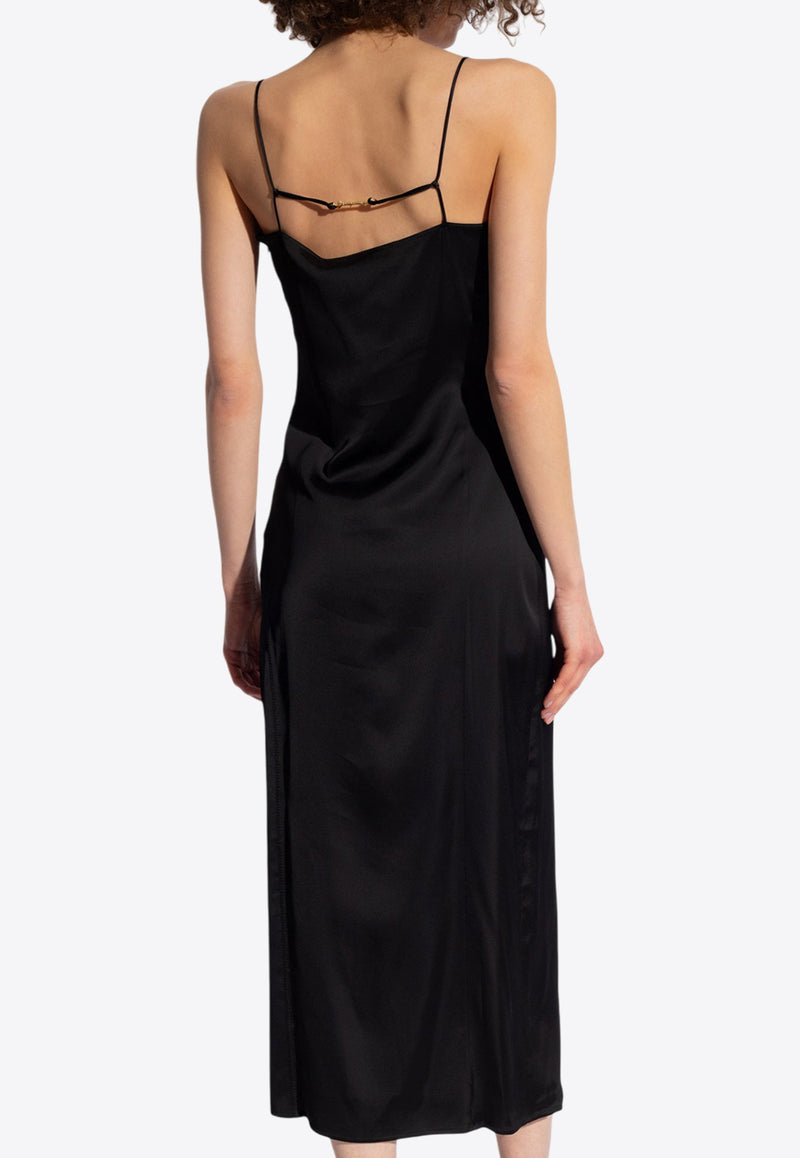 Jacquemus Notte Slip Satin Midi Dress Black 241DR100 1000-990