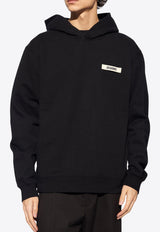 Jacquemus Logo Patch Grosgrain Hoodie Black 245JS247 2036-990