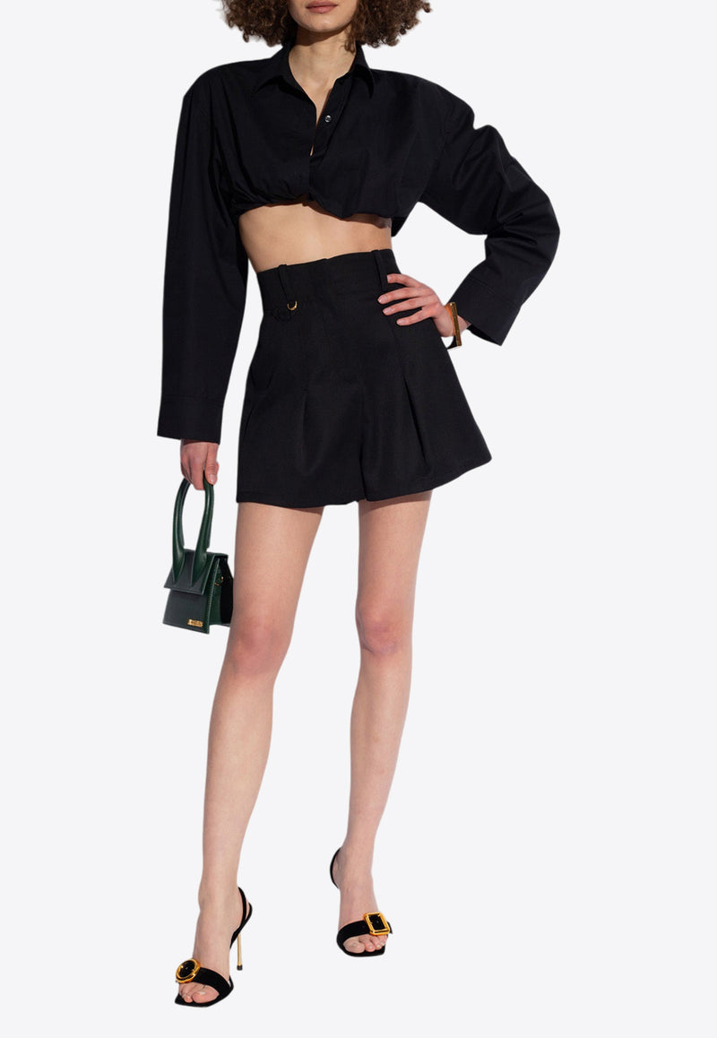 Jacquemus The Bari High-Waist Mini Shorts Black 241PA076 1333-990