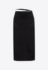 Jacquemus Notte Satin Midi Skirt Black 241SK009 1000-990