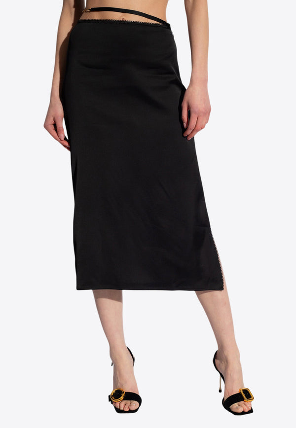 Jacquemus Notte Satin Midi Skirt Black 241SK009 1000-990