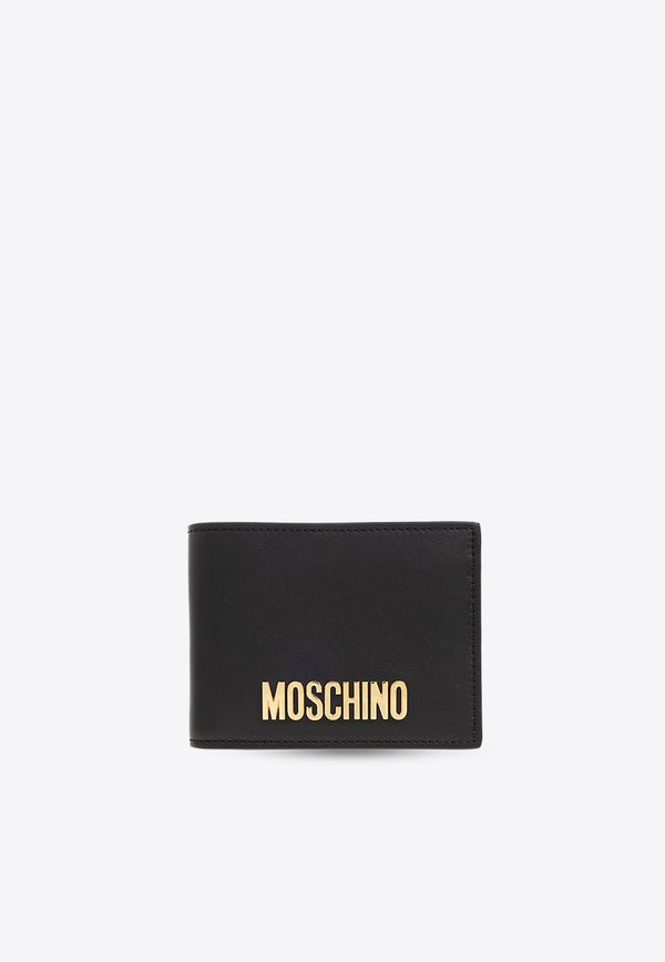 Moschino Logo Lettering Flap Wallet Black 241Z2 A8131 8001-3555