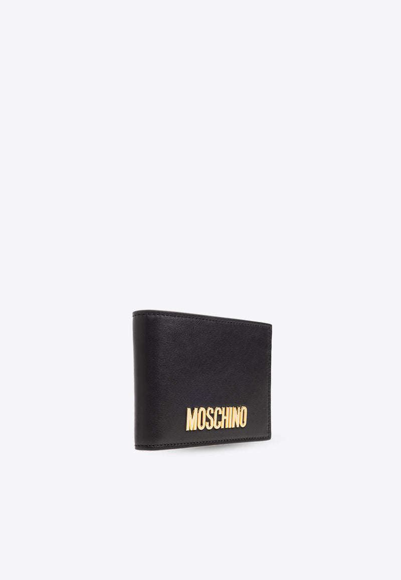 Moschino Logo Lettering Flap Wallet Black 241Z2 A8131 8001-3555