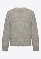 Jacquemus Jacquard Logo Alpaca Sweater Gray 245KN295 2329-950