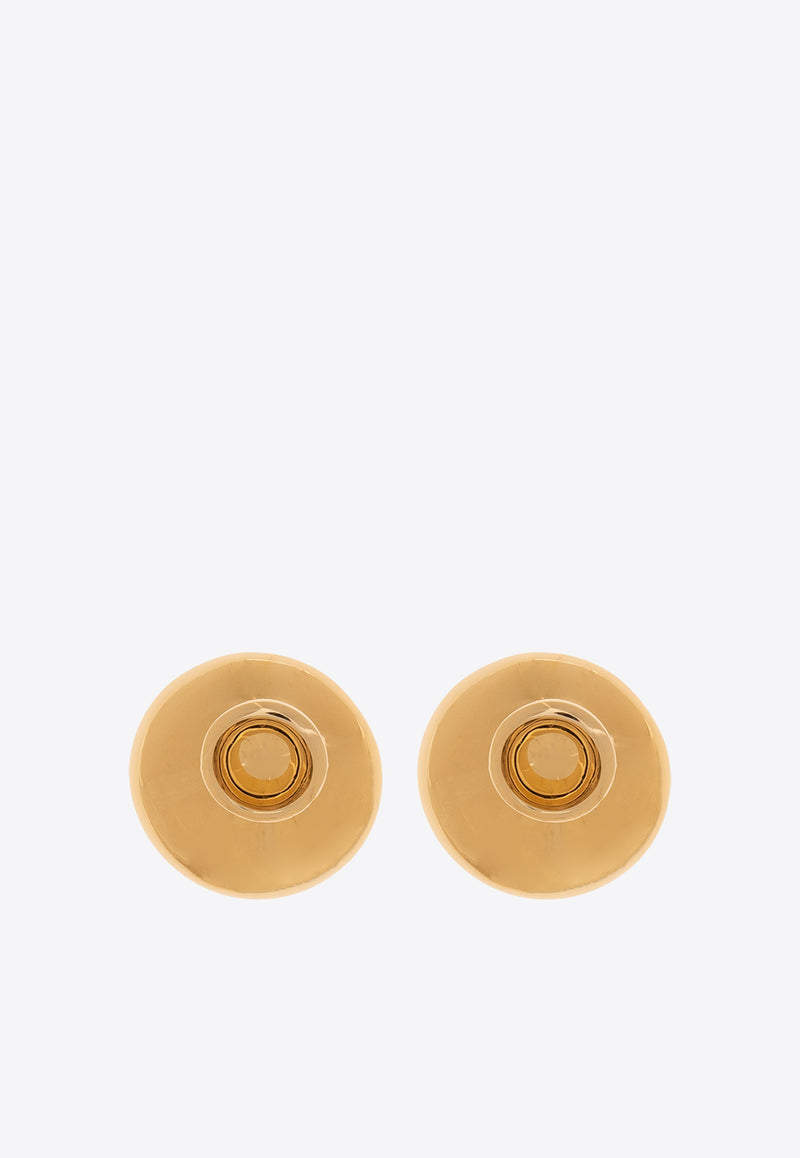 Bottega Veneta Concave Stud Earrings Gold 775048 VAHU0-8120