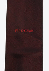 Salvatore Ferragamo Tokyo Silk Tie Red 350954 4-TOKYO7J 769410-F NERO BORDEAUX