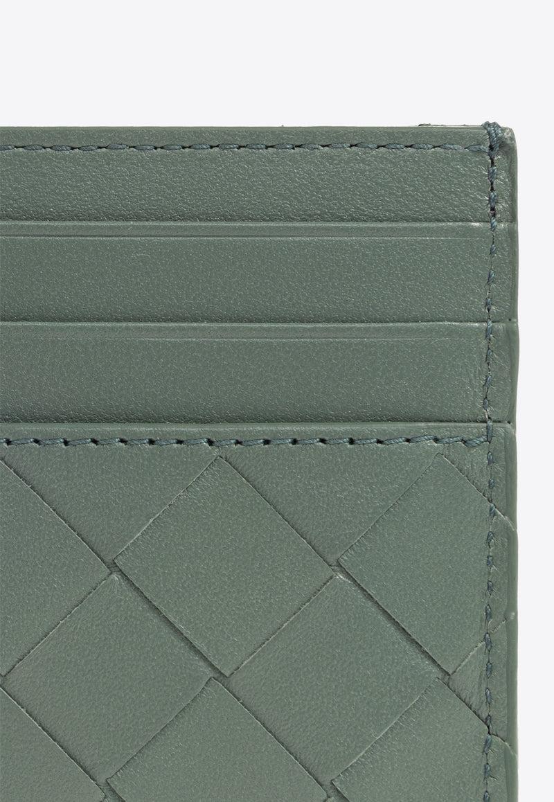 Bottega Veneta Intrecciato Leather Cardholder Aloe 742325 VCPP3-3198