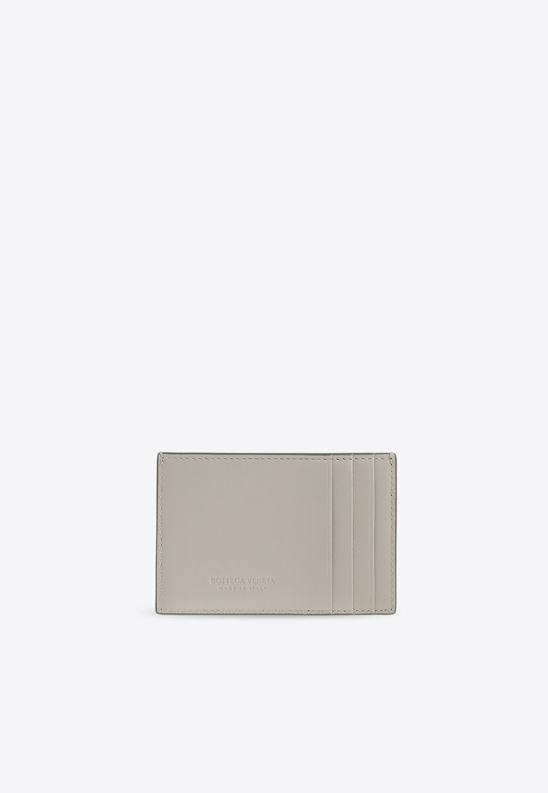 Bottega Veneta Cassette Intrecciato Leather Cardholder Agate Gray 742693 V2PN1-1582