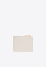 Bottega Veneta Small Intrecciato Heart-Motif Leather Wallet White 742330 V3SP2-8584