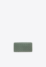 Bottega Veneta Large Intrecciato Leather Wallet Aloe 742936 VCPP3-3198