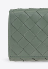 Bottega Veneta Large Intrecciato Leather Wallet Aloe 742936 VCPP3-3198