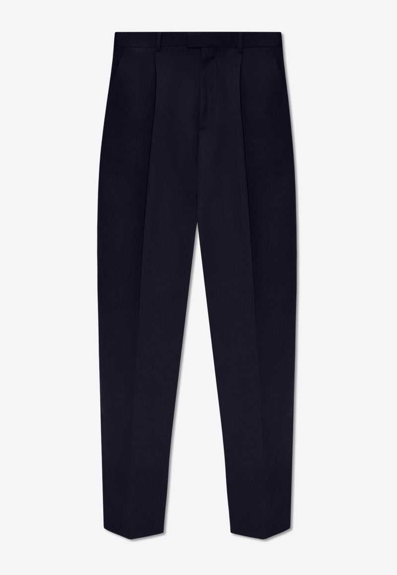 Bottega Veneta High-Waist Tailored Wool Pants Navy 743608 VKIS0-4140