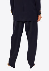 Bottega Veneta High-Waist Tailored Wool Pants Navy 743608 VKIS0-4140