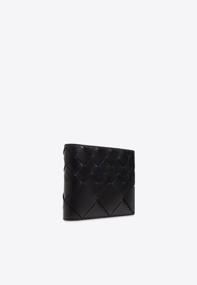 Bottega Veneta Intrecciato Leather Bi-Fold Wallet Black 743211 V3R52-8803