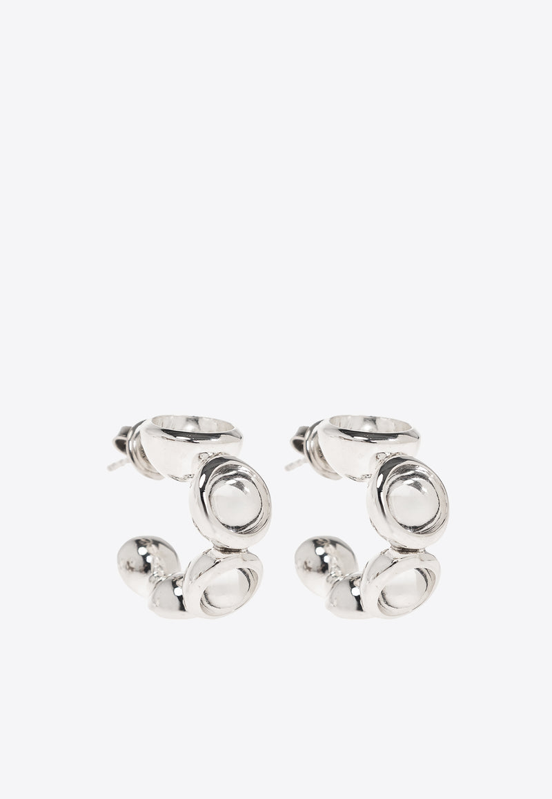 Bottega Veneta Concave-Shape Hoop Earrings Silver 775045 V5070-8117