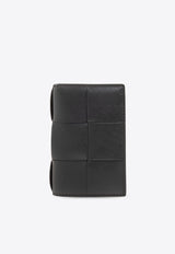 Bottega Veneta Cassette Intrecciato Leather Flap Cardholder Dark Green 748053 VBWD5-2999