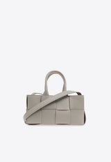 Bottega Veneta Mini Arco East-West Intrecciato Leather Tote Bag Agate Gray 776778 VCQC2-1556