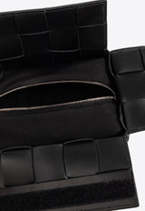 Bottega Veneta Cassette Travel Pouch Bag in Intrecciato Leather  Black 776738 VBWD1-8803